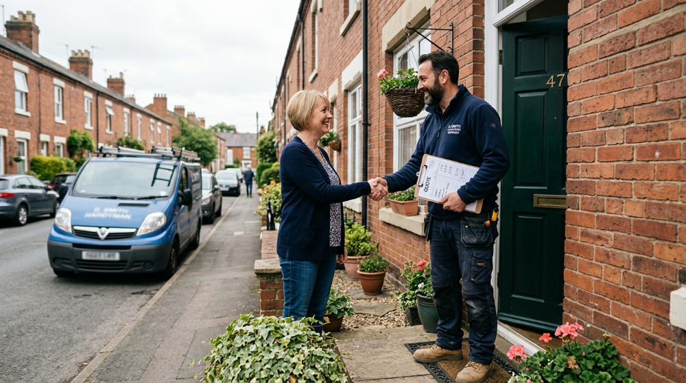 UK handyman carrying out general home maintenance work